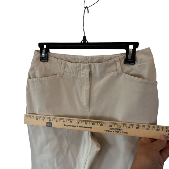 J Jill Stretch Ankle Pants White 6P Petite Cotton Cropped Trousers Chino Neutral - Picture 7 of 7